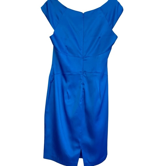 Signature London Style Sheath Dress Size 12 Aqua Blue Wedding Guest Cocktail - Picture 3 of 8